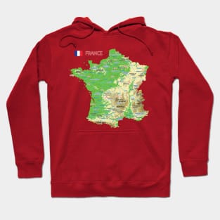 Geographic Map of France Hoodie